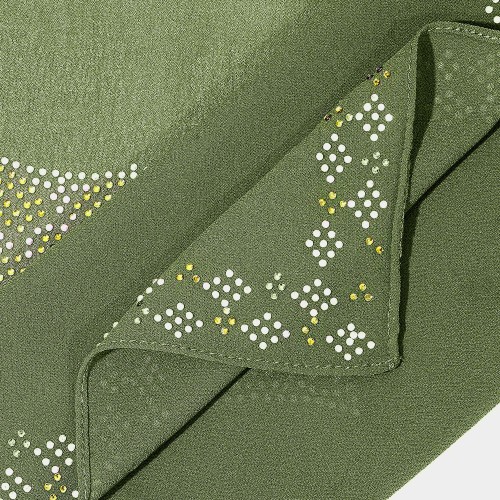 Greenish-blue with a diamond-patterned hijab