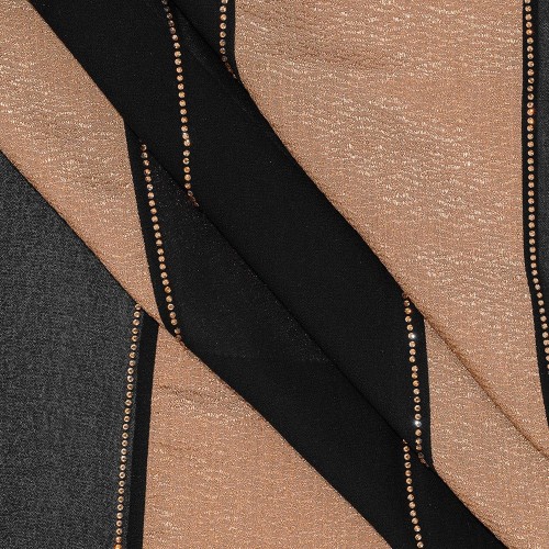 Womens Black and Brown Paneled Hijab