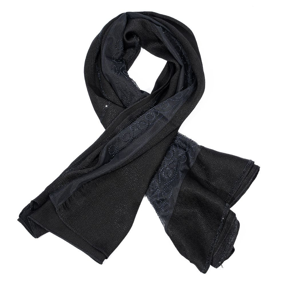 Womens black classic beaded hijab