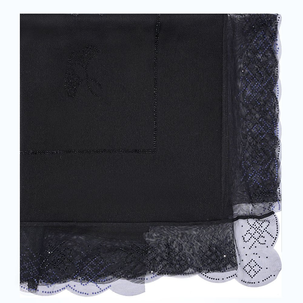 Womens black classic lace hijab