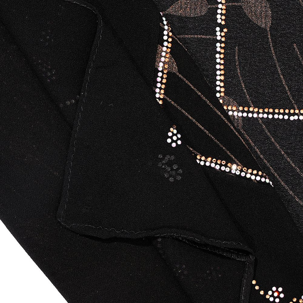 Black chiffon printed hijab
