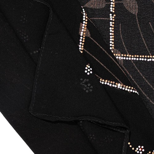 Black chiffon printed hijab