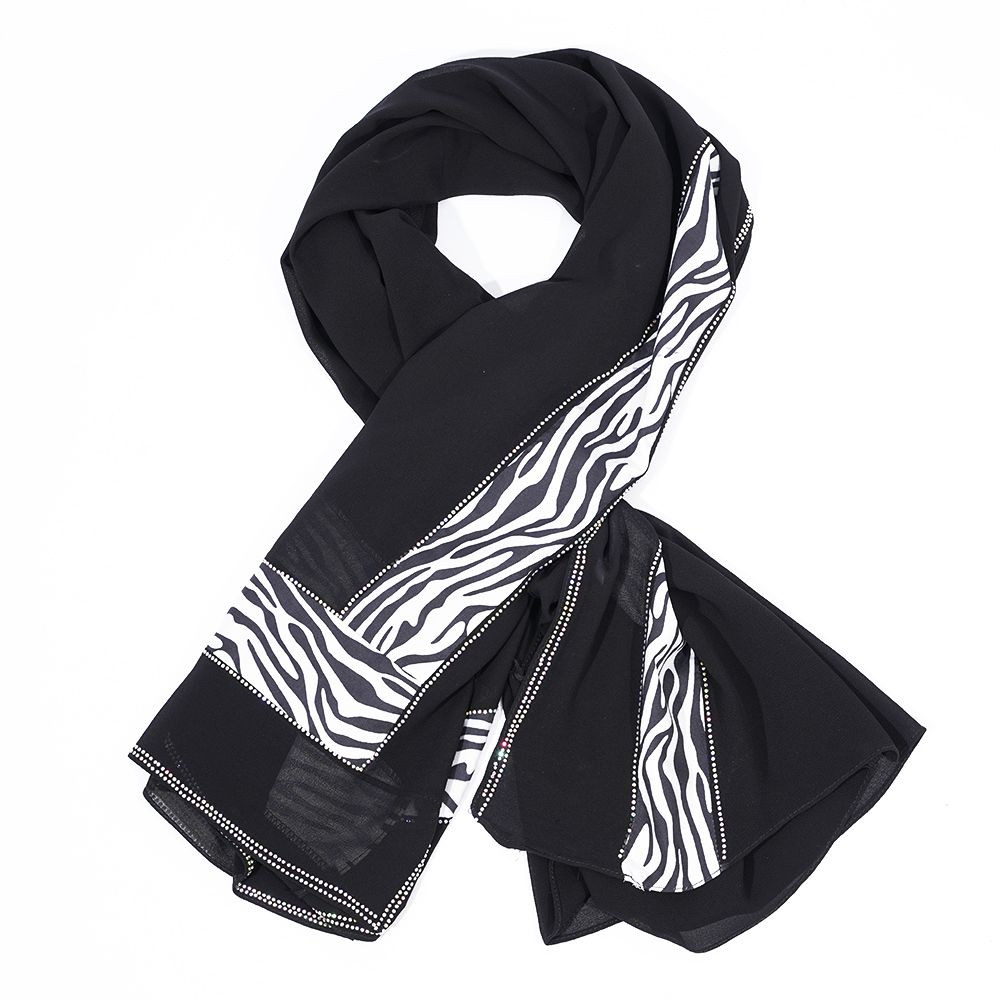 Womens black and white striped hijab