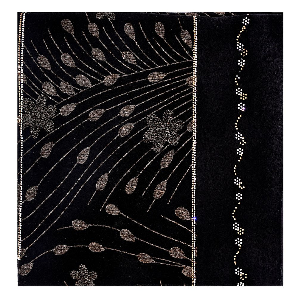 Black chiffon printed hijab