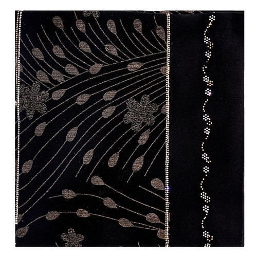 Black chiffon printed hijab