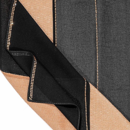 Womens Black and Brown Paneled Hijab