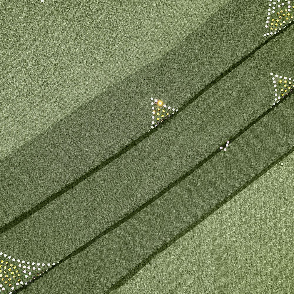 Greenish-blue with a diamond-patterned hijab
