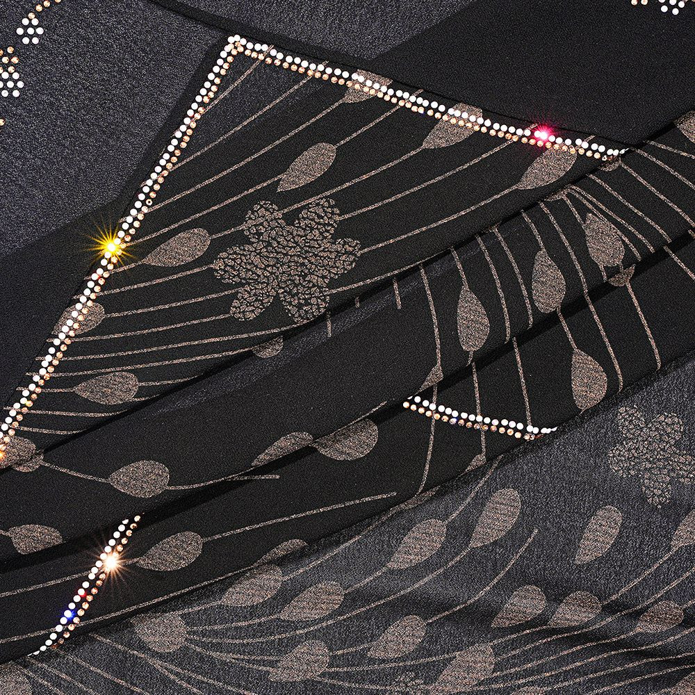 Black chiffon printed hijab
