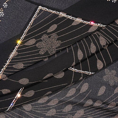 Black chiffon printed hijab